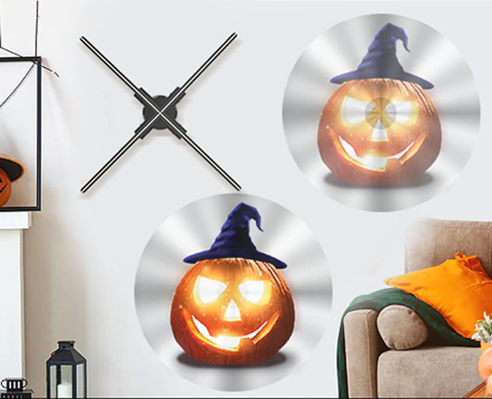 Giwox 3D Hologram Led Fan, 3D Holographic Video Projector Supports Wifi, Phone App And Tf Card, 3D Hologram Video Graphic Advert